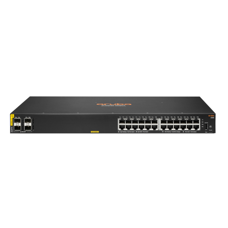 Aruba,JL677A. 6100 24G CL4 4SFP+ PoE 370W Swch Enterprise Managed (Web, CLI,SSH) Switch L2
